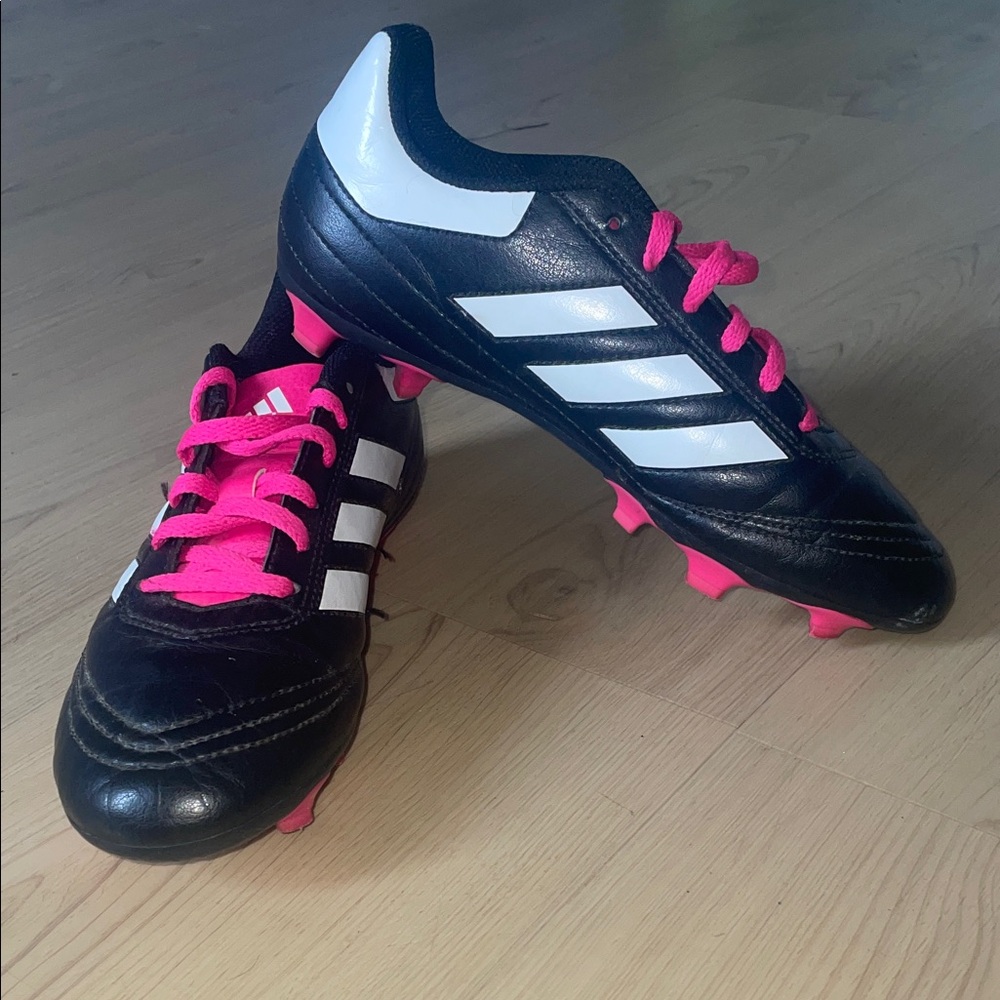 Adidas Performance Cleats in Black with Pink Accents